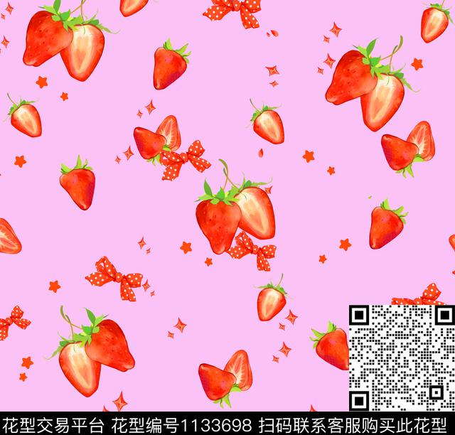 草莓大牌风格子数码印花华亿平台下载（图片编号: 1133698） - 瓦栏（Walan）