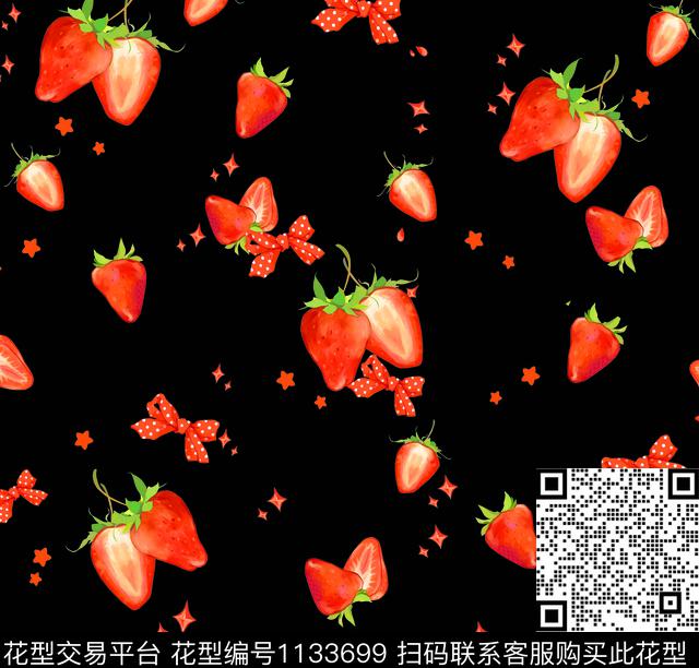 草莓大牌风格子数码印花华亿平台下载（图片编号: 1133699） - 瓦栏（Walan）