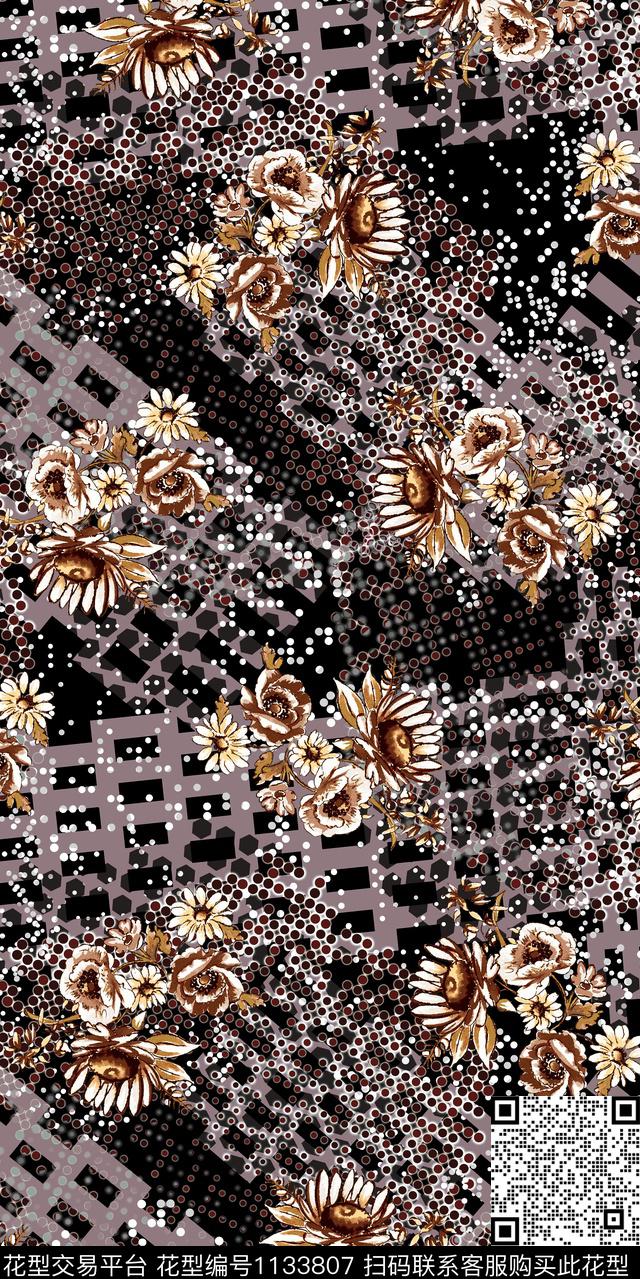 大牌风抽象数码华亿平台数码印花华亿平台下载（图片编号: 1133807） - 瓦栏（Walan）