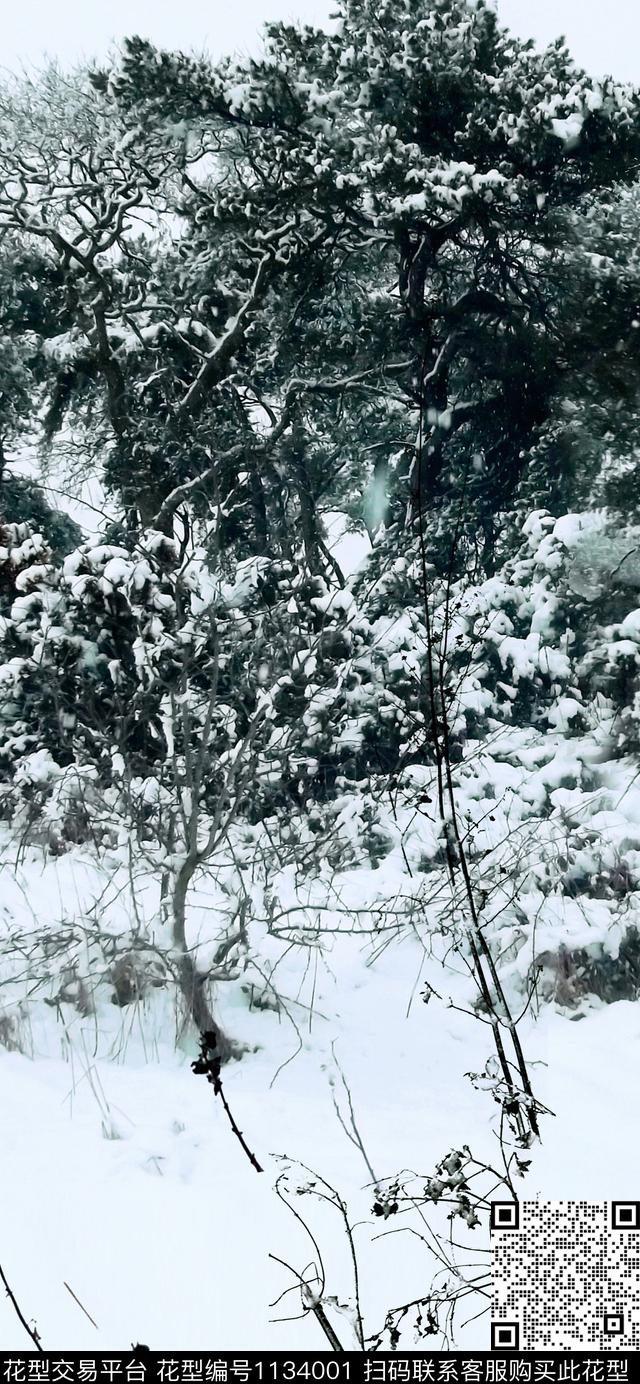 古镇仙鹤冬季数码印花华亿平台下载（图片编号: 1134001） - 瓦栏（Walan）