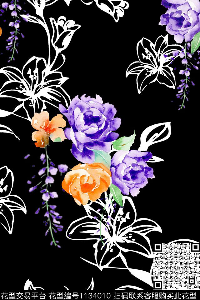 大牌风数码华亿平台花卉数码印花华亿平台下载（图片编号: 1134010） - 瓦栏（Walan）