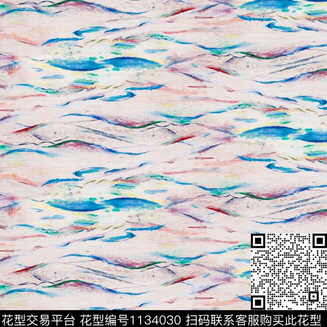 复古女装抽象数码印花华亿平台下载（图片编号: 1134030） - 瓦栏（Walan）