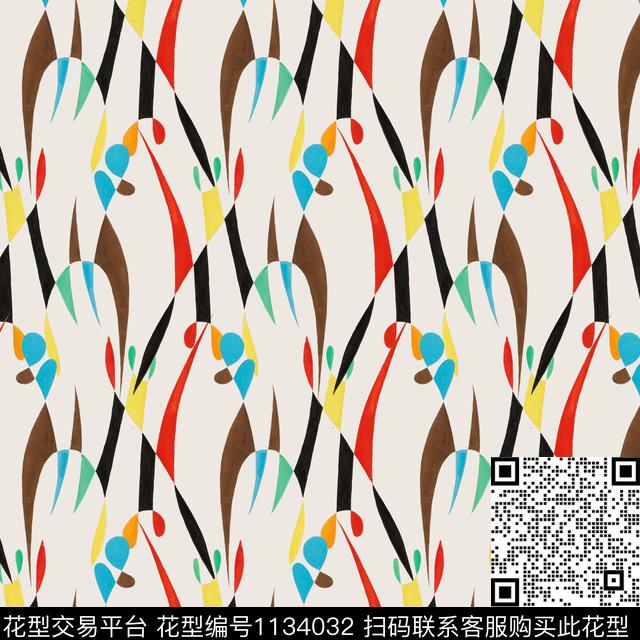 复古女装抽象数码印花华亿平台下载（图片编号: 1134032） - 瓦栏（Walan）