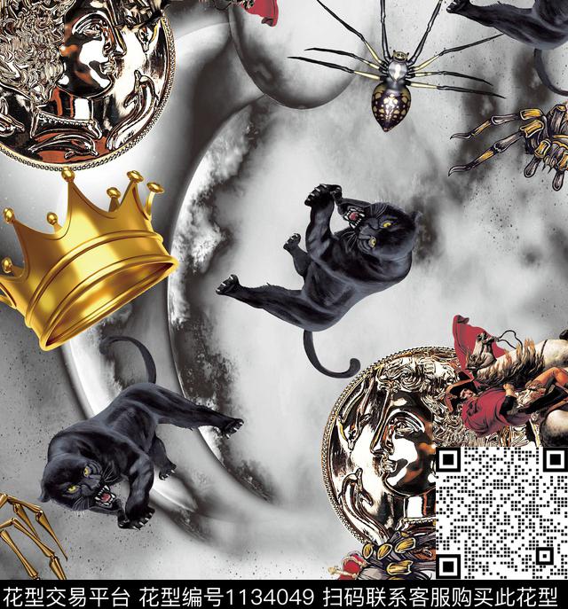 大牌风动物豹纹数码印花华亿平台下载（图片编号: 1134049） - 瓦栏（Walan）