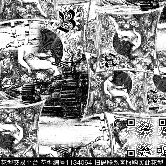 PRADA抽象男装大牌男装数码印花华亿平台下载（图片编号: 1134064） - 瓦栏（Walan）