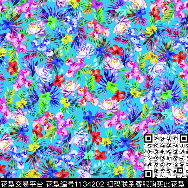 复古时尚抽象数码印花华亿平台下载（图片编号: 1134202） - 瓦栏（Walan）