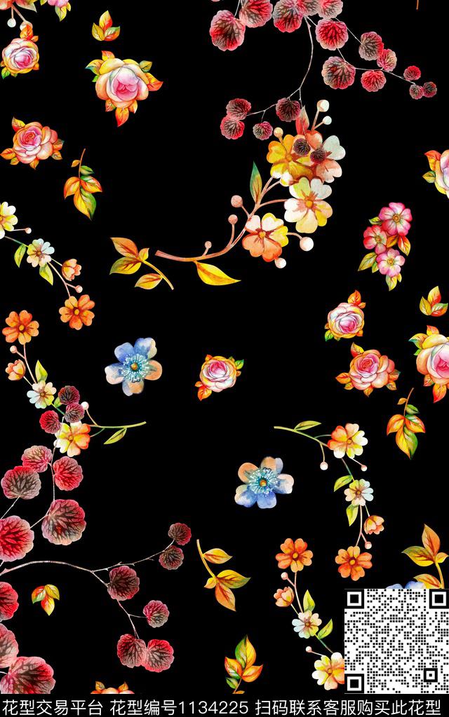 数码华亿平台小碎花秋冬华亿平台数码印花华亿平台下载（图片编号: 1134225） - 瓦栏（Walan）