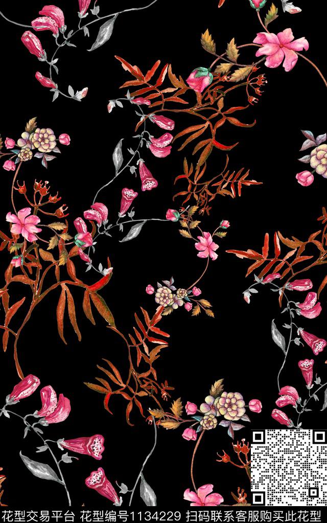数码华亿平台小碎花秋冬华亿平台数码印花华亿平台下载（图片编号: 1134229） - 瓦栏（Walan）