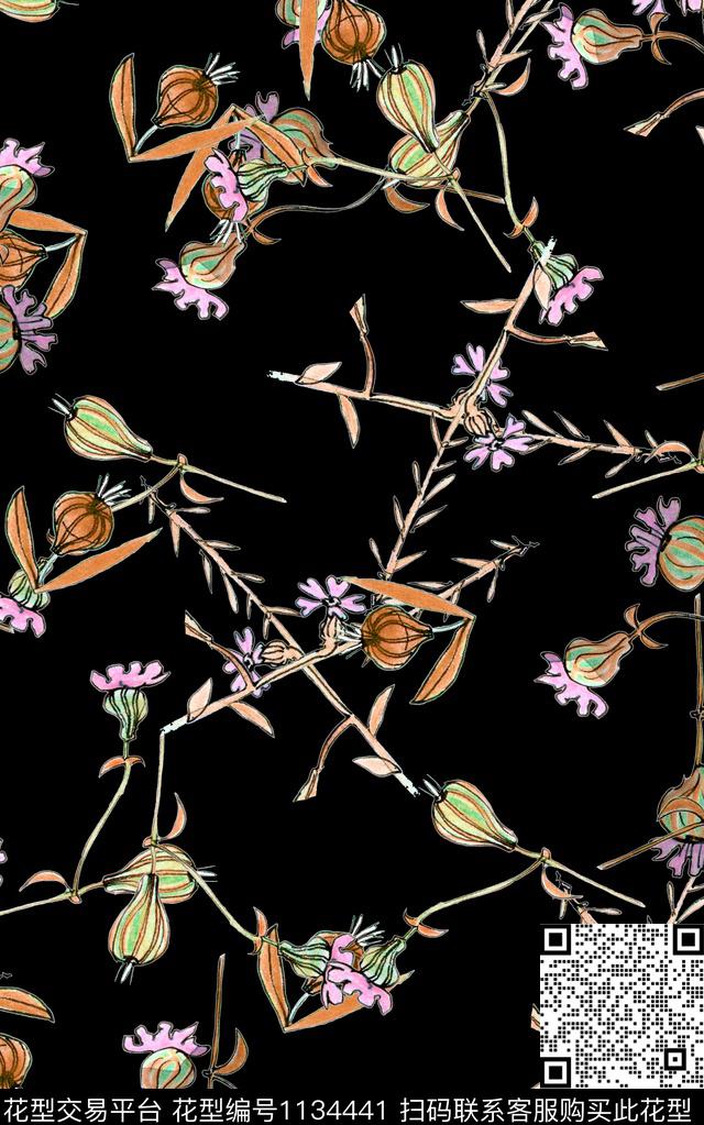 小碎花花卉中老年数码印花华亿平台下载（图片编号: 1134441） - 瓦栏（Walan）