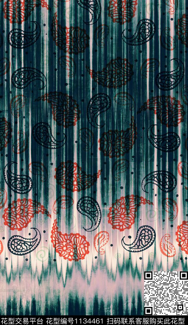 佩斯利民族风中老年数码印花华亿平台下载（图片编号: 1134461） - 瓦栏（Walan）