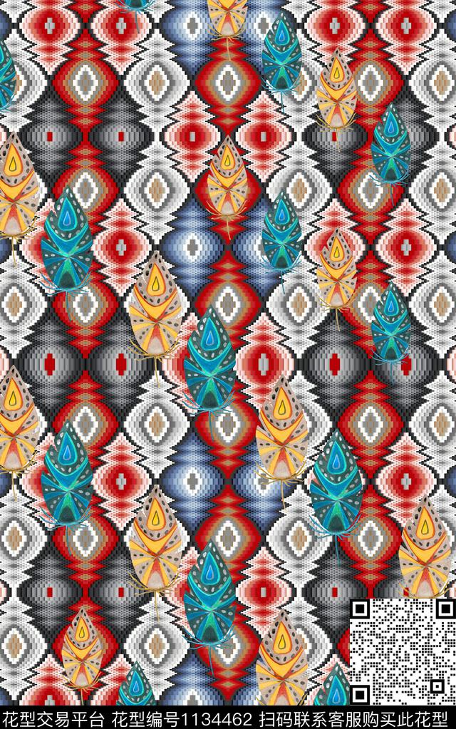 深圳民族风中老年数码印花华亿平台下载（图片编号: 1134462） - 瓦栏（Walan）