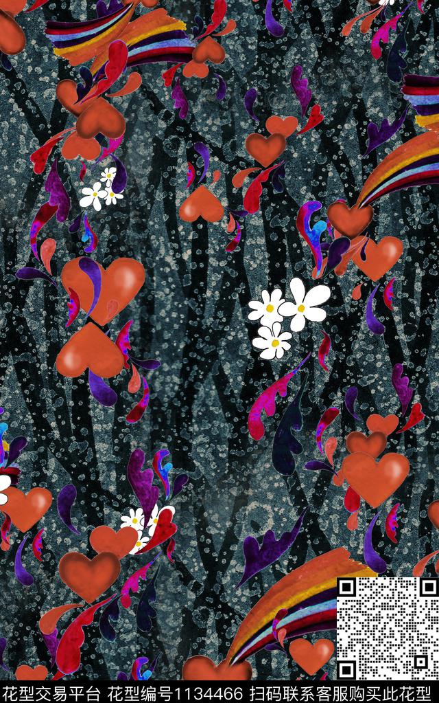 抽象肌理花卉数码印花华亿平台下载（图片编号: 1134466） - 瓦栏（Walan）