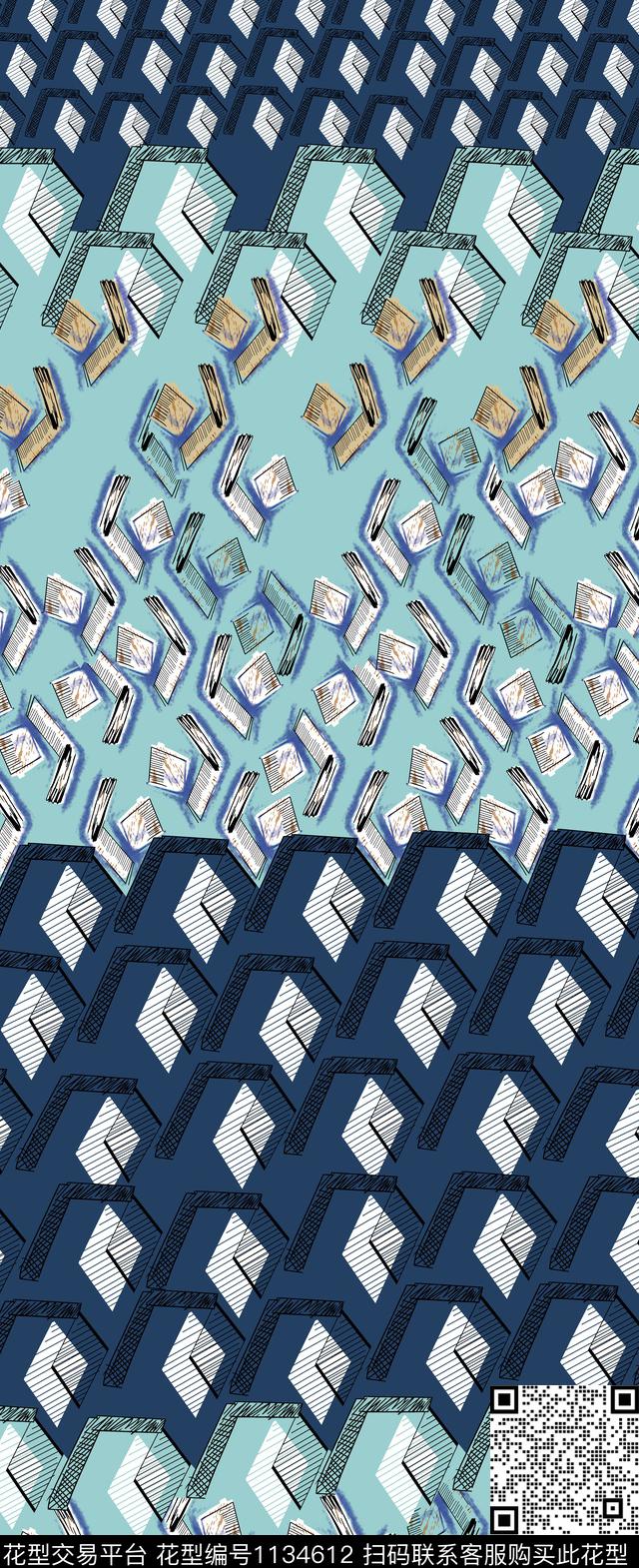 女装格子条纹数码印花华亿平台下载（图片编号: 1134612） - 瓦栏（Walan）