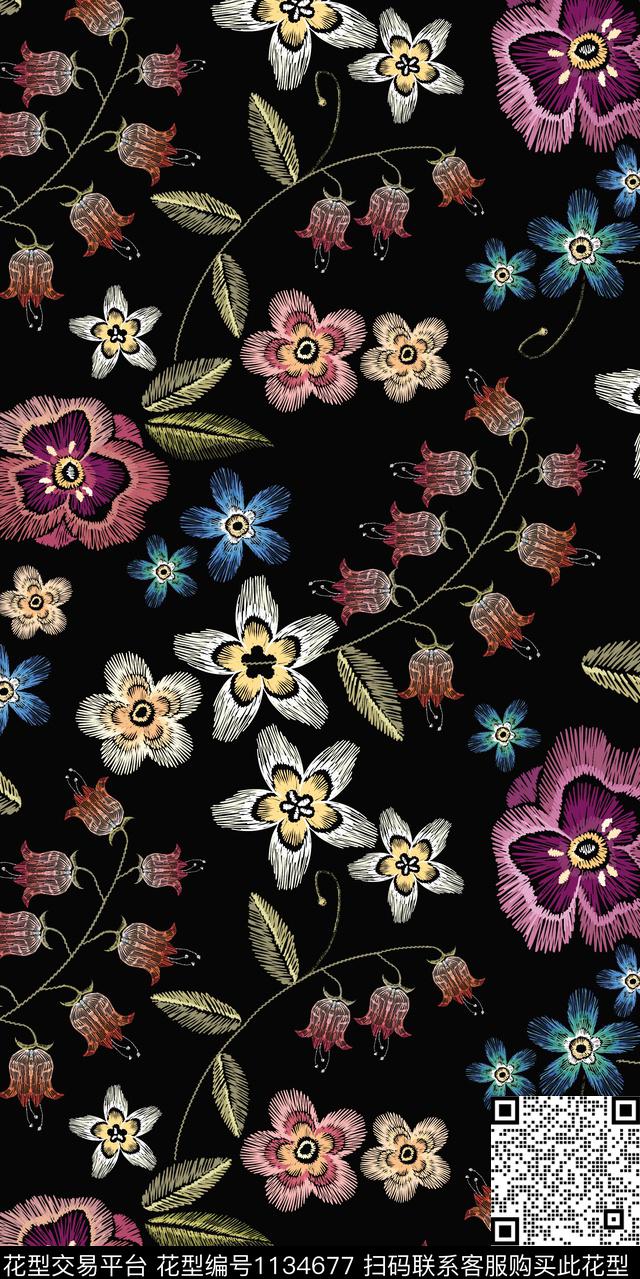 大牌风数码华亿平台花卉数码印花华亿平台下载（图片编号: 1134677） - 瓦栏（Walan）
