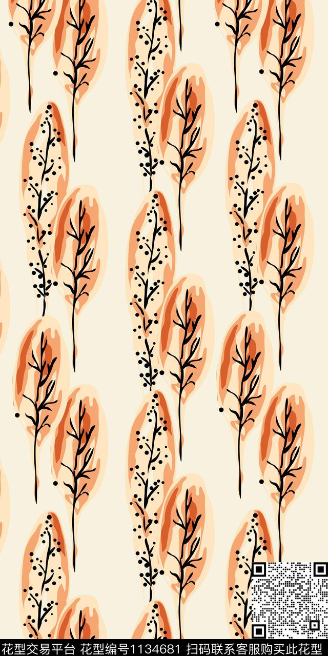 清爽底花卉大牌风数码华亿平台数码印花华亿平台下载（图片编号: 1134681） - 瓦栏（Walan）