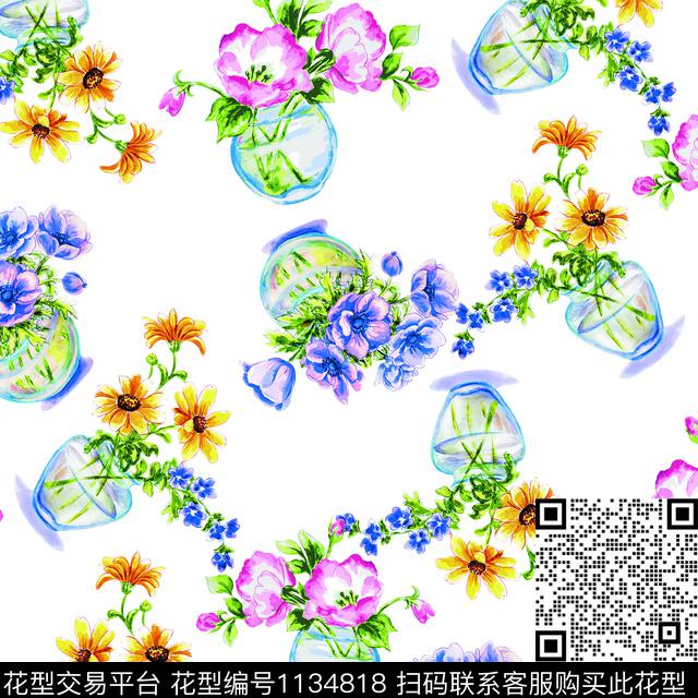 时尚定位花大牌风数码印花华亿平台下载（图片编号: 1134818） - 瓦栏（Walan）