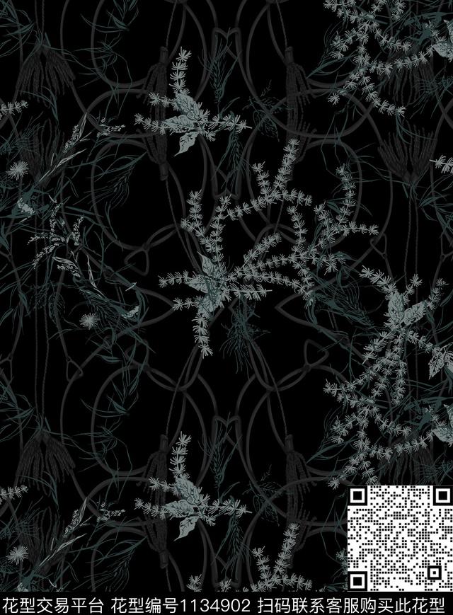 抽象大牌风男装数码印花华亿平台下载（图片编号: 1134902） - 瓦栏（Walan）