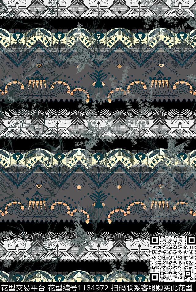 抽象大牌风几何数码印花华亿平台下载（图片编号: 1134972） - 瓦栏（Walan）