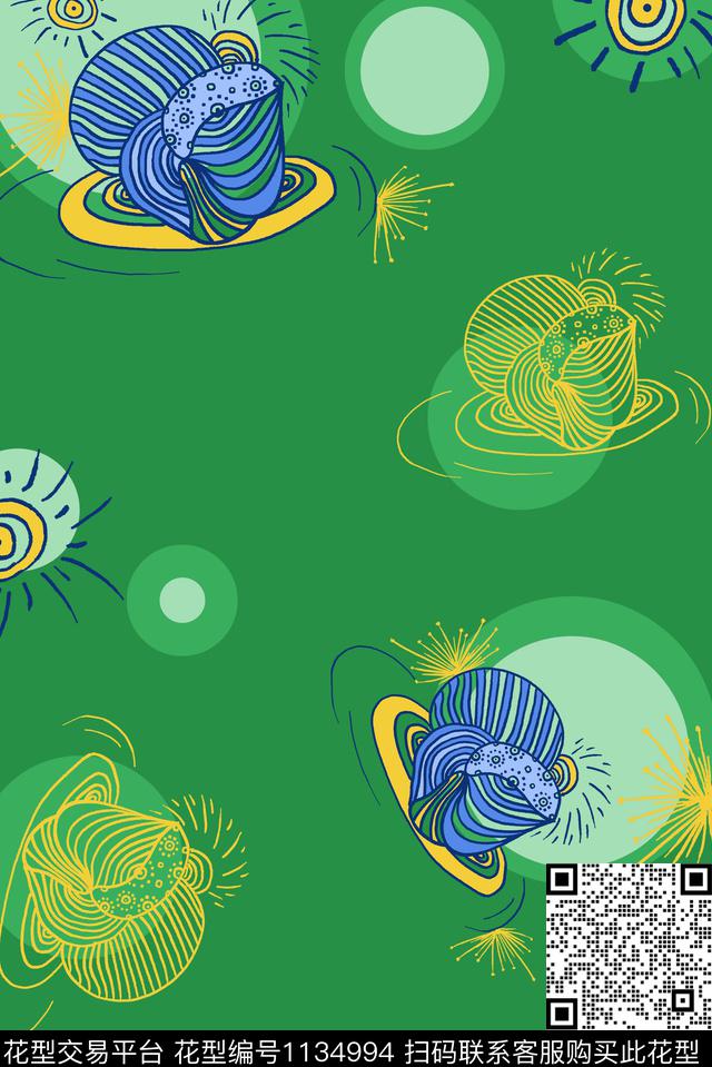 抽象抽象花卉小怪兽传统印花华亿平台下载（图片编号: 1134994） - 瓦栏（Walan）