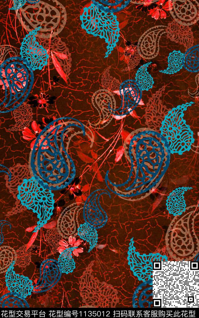 佩斯利中老年秋冬华亿平台数码印花华亿平台下载（图片编号: 1135012） - 瓦栏（Walan）