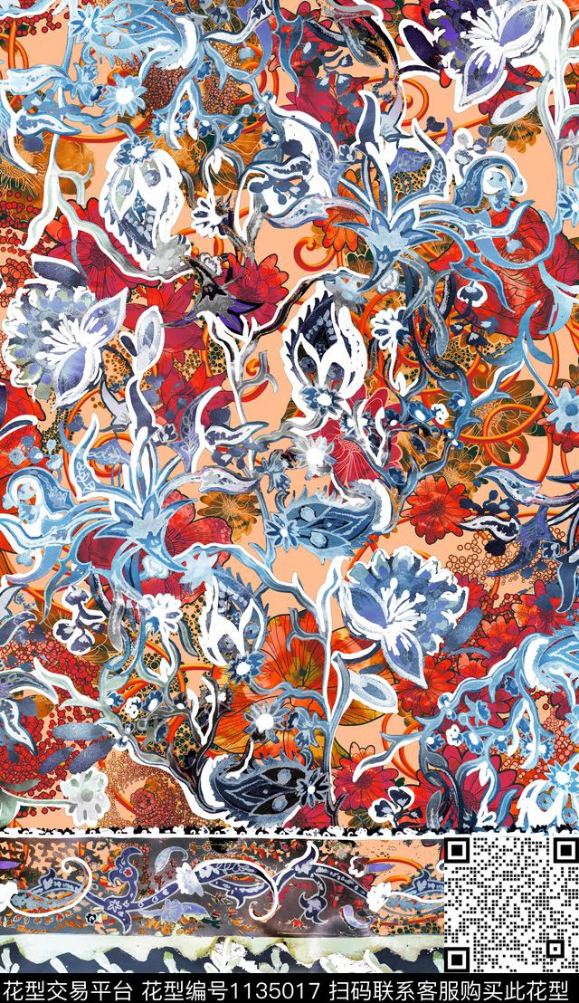 定位花数码华亿平台民族风数码印花华亿平台下载（图片编号: 1135017） - 瓦栏（Walan）