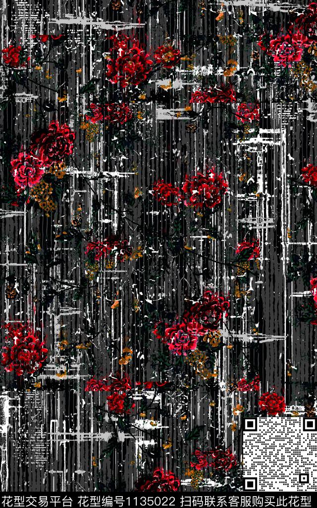 抽象肌理男装数码印花华亿平台下载（图片编号: 1135022） - 瓦栏（Walan）