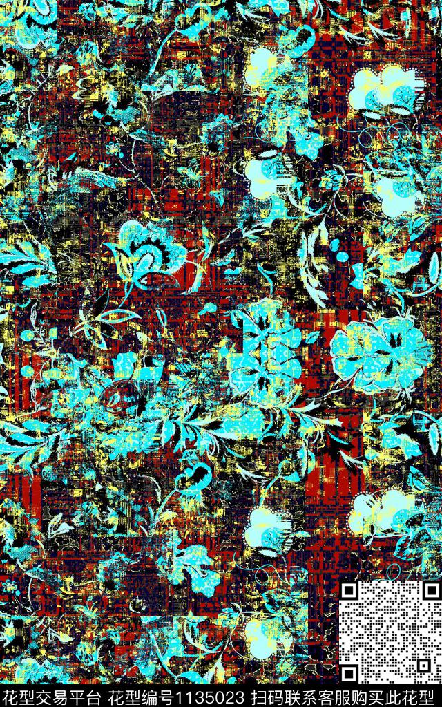 抽象肌理男装数码印花华亿平台下载（图片编号: 1135023） - 瓦栏（Walan）