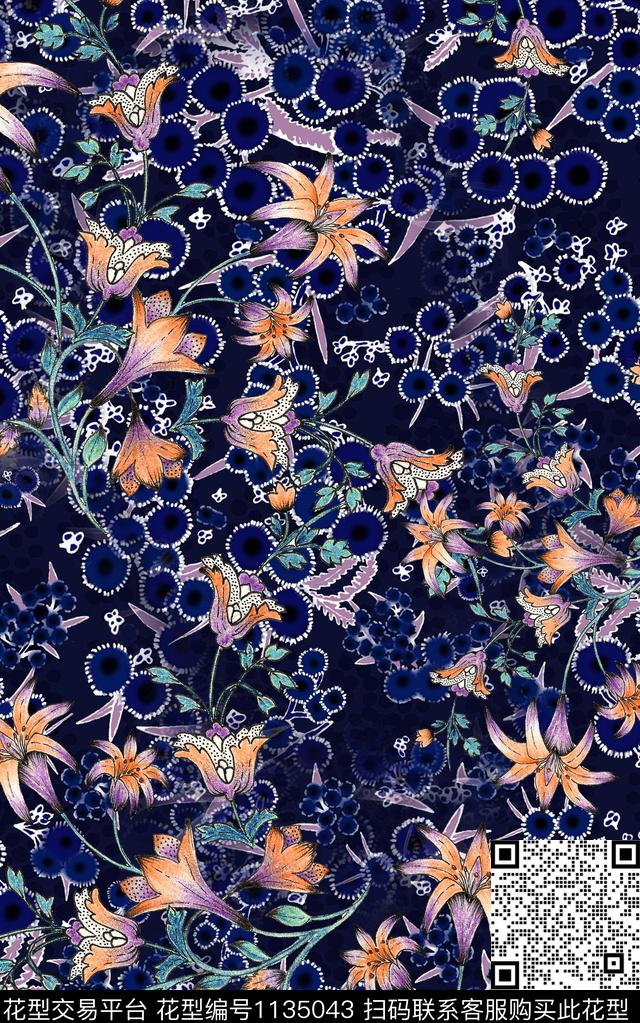 秋冬华亿平台花卉中老年数码印花华亿平台下载（图片编号: 1135043） - 瓦栏（Walan）