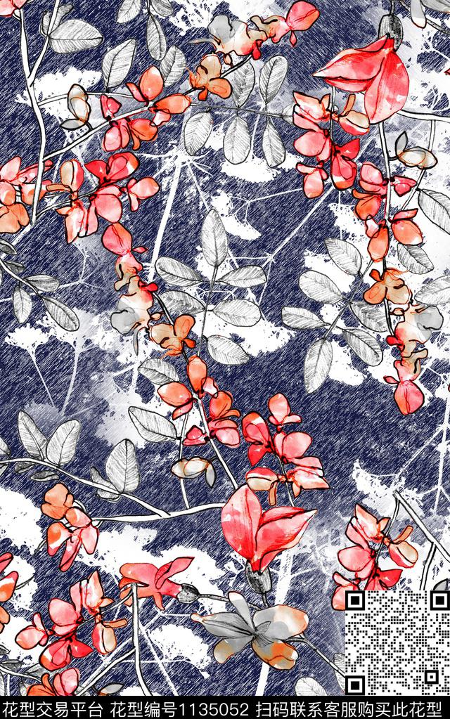 肌理花卉中老年数码印花华亿平台下载（图片编号: 1135052） - 瓦栏（Walan）