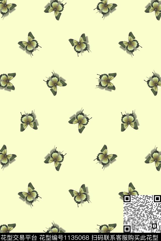 泳装蝴蝶小清新数码印花华亿平台下载（图片编号: 1135068） - 瓦栏（Walan）