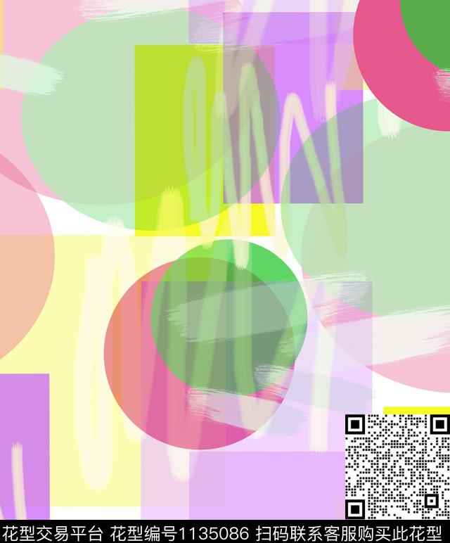 抽象混合拼接几何数码印花华亿平台下载（图片编号: 1135086） - 瓦栏（Walan）