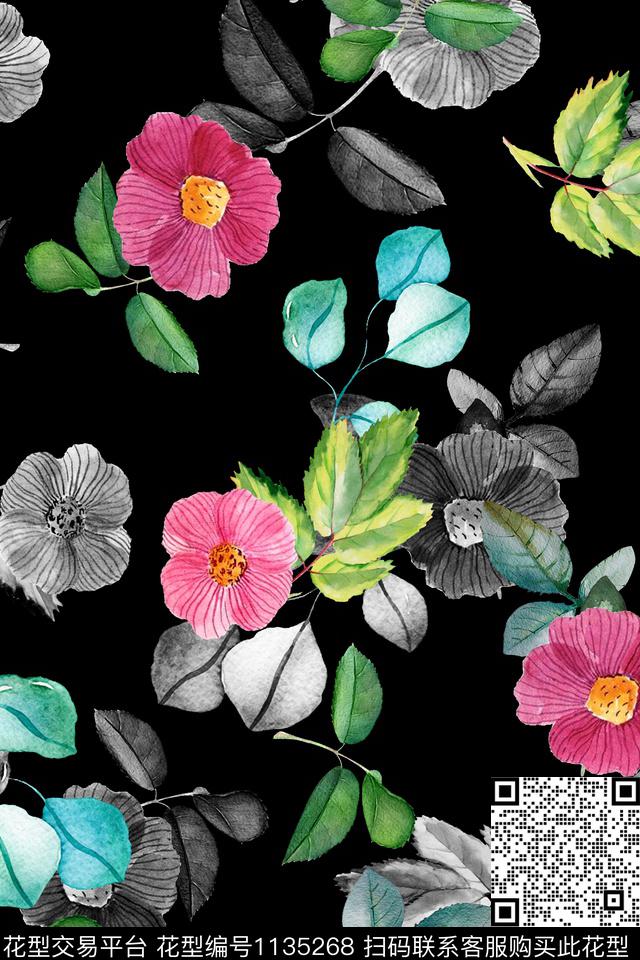 春夏华亿平台大牌风花卉数码印花华亿平台下载（图片编号: 1135268） - 瓦栏（Walan）