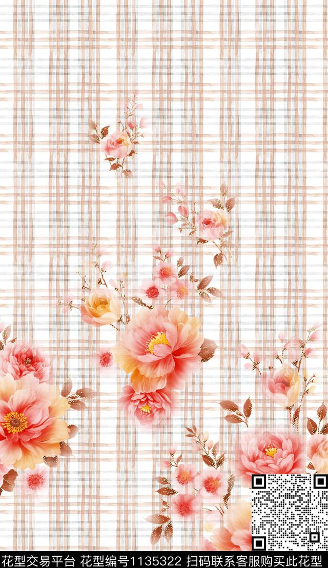 定位花素雅花卉数码印花华亿平台下载（图片编号: 1135322） - 瓦栏（Walan）