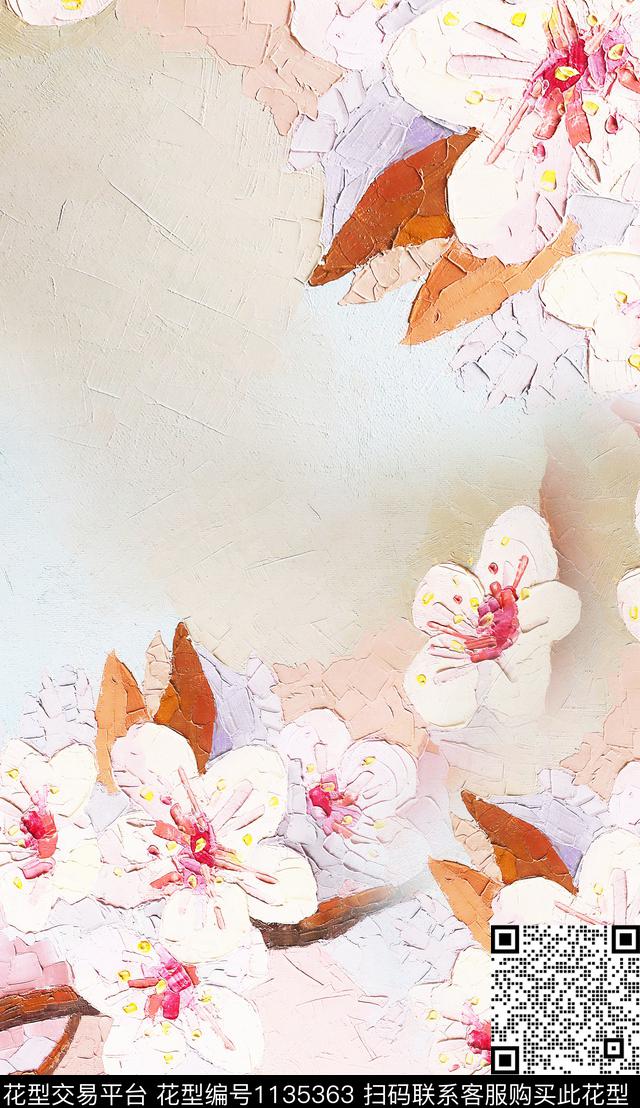 定位花素雅花卉数码印花华亿平台下载（图片编号: 1135363） - 瓦栏（Walan）