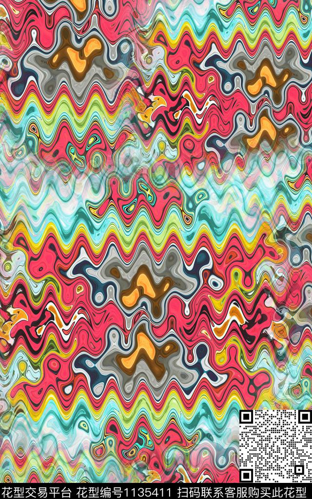 抽象肌理3D立体数码印花华亿平台下载（图片编号: 1135411） - 瓦栏（Walan）