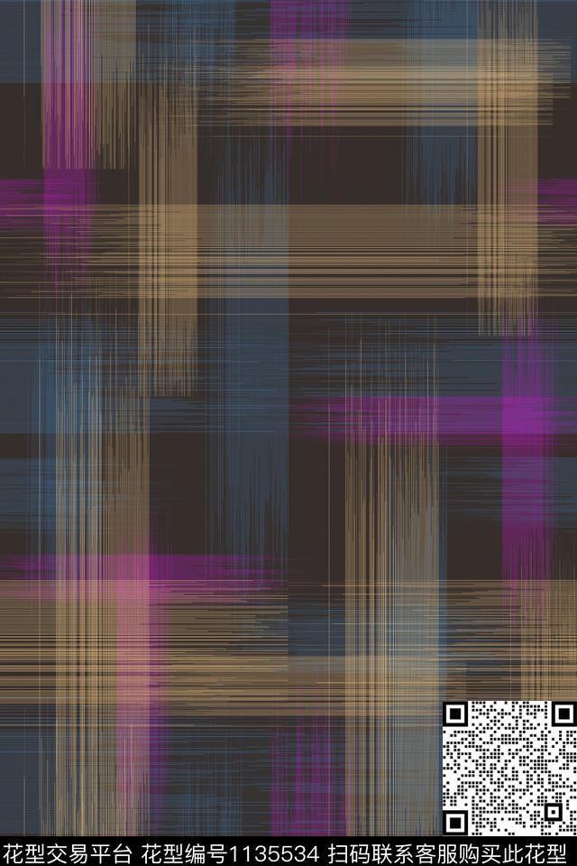 肌理抽象格子数码印花华亿平台下载（图片编号: 1135534） - 瓦栏（Walan）