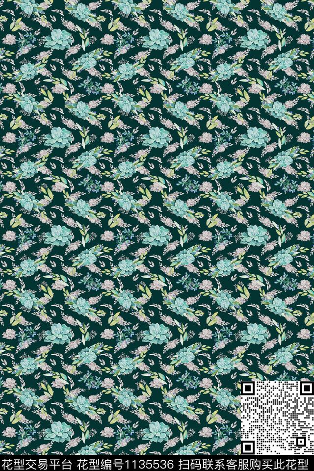 满天星小碎花水彩花卉数码印花华亿平台下载（图片编号: 1135536） - 瓦栏（Walan）