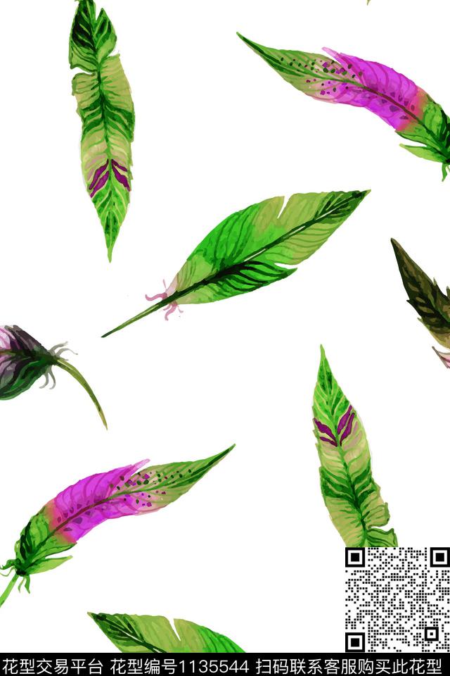 羽毛波点数码华亿平台数码印花华亿平台下载（图片编号: 1135544） - 瓦栏（Walan）