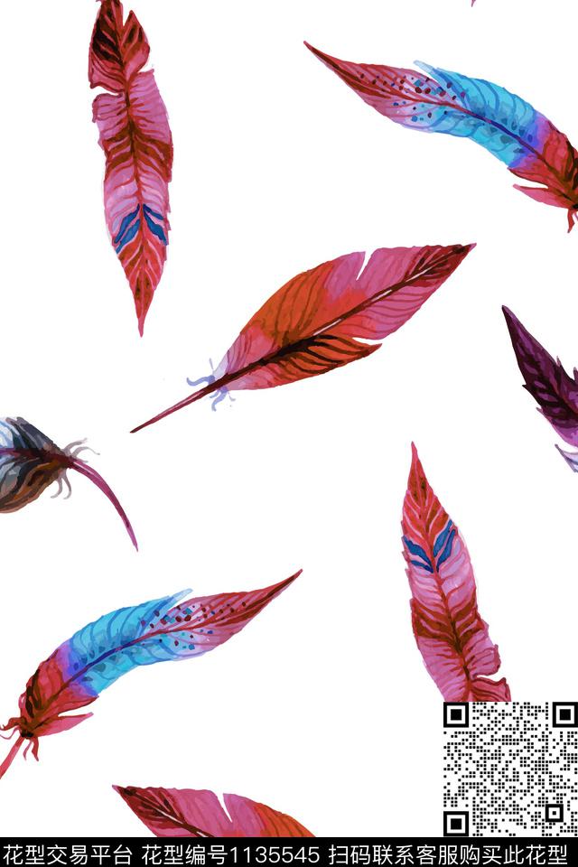 羽毛波点数码华亿平台数码印花华亿平台下载（图片编号: 1135545） - 瓦栏（Walan）