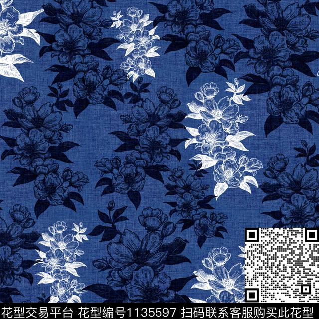 女装数码华亿平台花卉数码印花华亿平台下载（图片编号: 1135597） - 瓦栏（Walan）