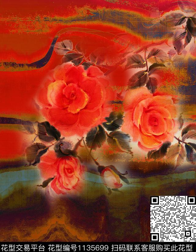 定位花肌理数码印花华亿平台下载（图片编号: 1135699） - 瓦栏（Walan）