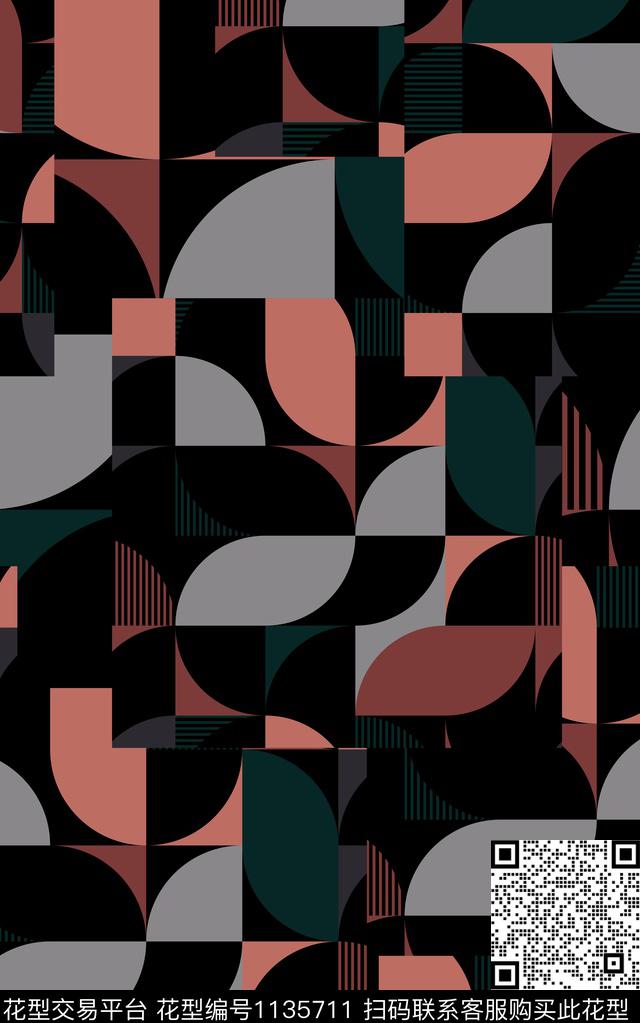抽象趣味几何数码印花华亿平台下载（图片编号: 1135711） - 瓦栏（Walan）