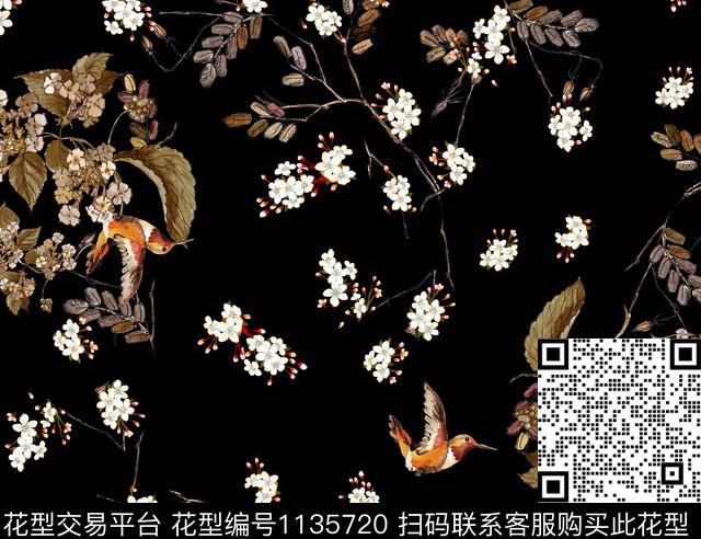 传统华亿平台手绘花卉民族花卉传统印花华亿平台下载（图片编号: 1135720） - 瓦栏（Walan）