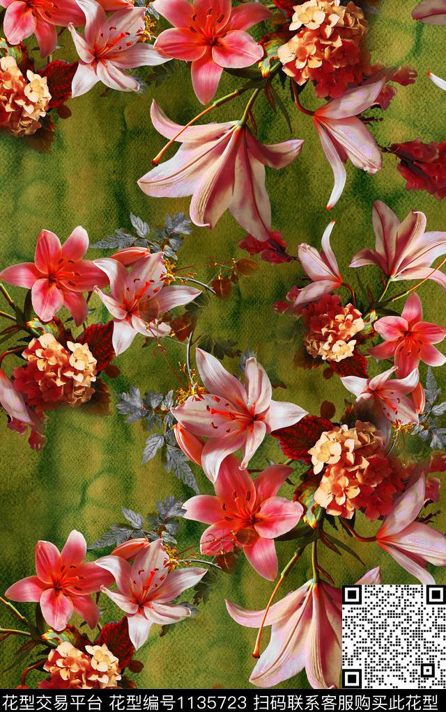 肌理花卉3D立体数码印花华亿平台下载（图片编号: 1135723） - 瓦栏（Walan）