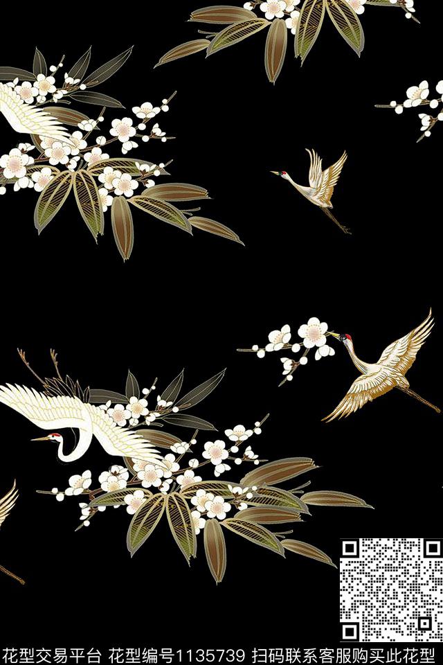 植物大牌风仙鹤数码印花华亿平台下载（图片编号: 1135739） - 瓦栏（Walan）