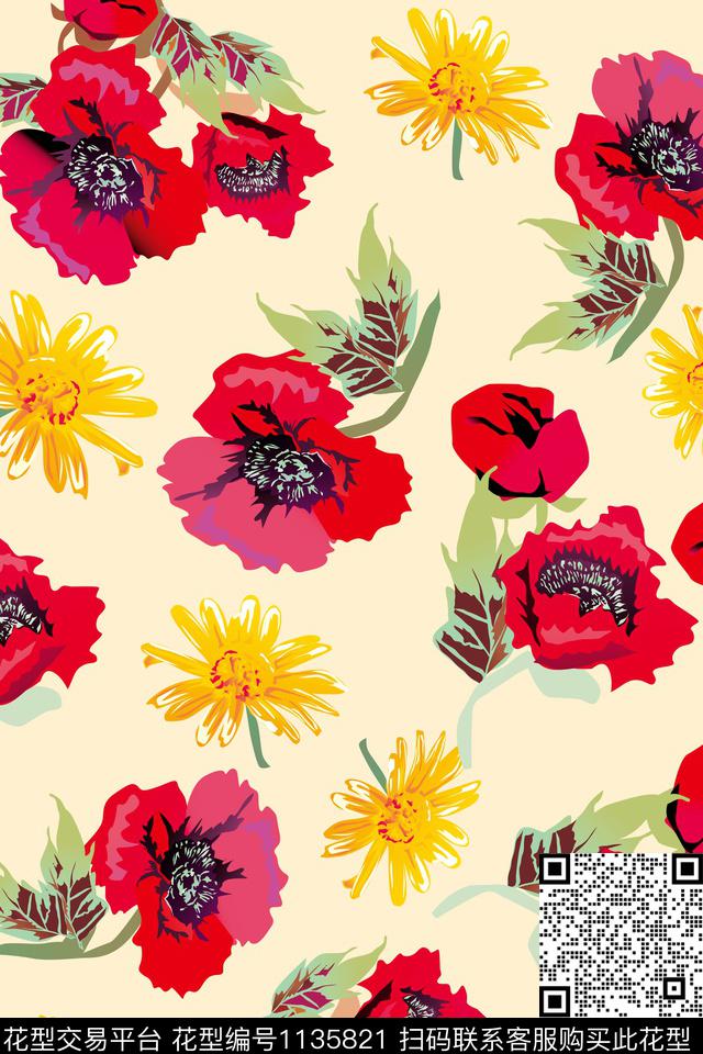女装小碎花花卉数码印花华亿平台下载（图片编号: 1135821） - 瓦栏（Walan）