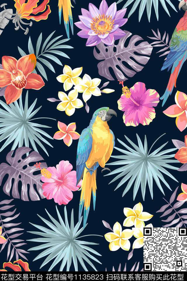 女装小碎花热带华亿平台数码印花华亿平台下载（图片编号: 1135823） - 瓦栏（Walan）
