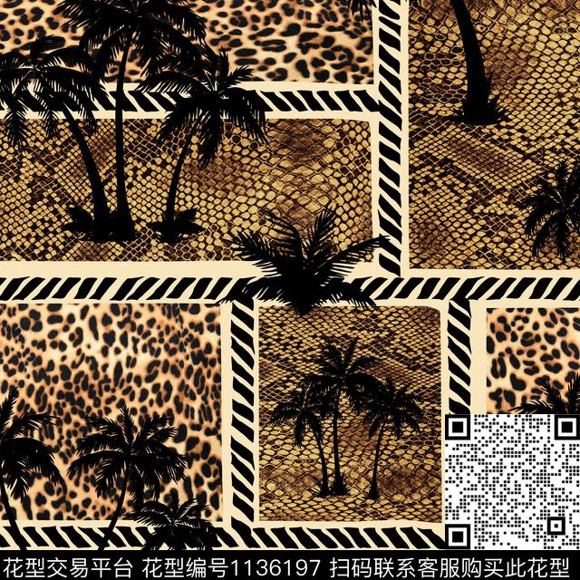 豹纹创意兽纹数码印花华亿平台下载（图片编号: 1136197） - 瓦栏（Walan）