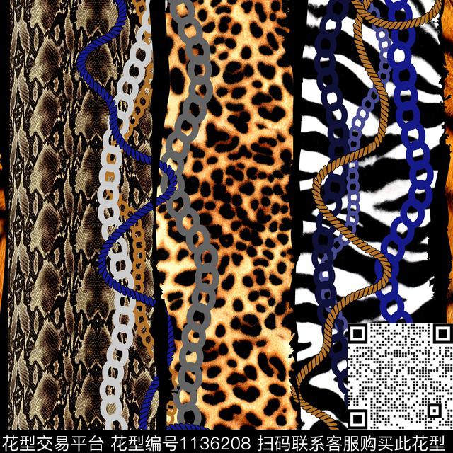 豹纹创意兽纹数码印花华亿平台下载（图片编号: 1136208） - 瓦栏（Walan）