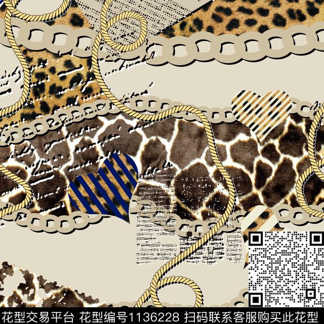 豹纹创意兽纹数码印花华亿平台下载（图片编号: 1136228） - 瓦栏（Walan）